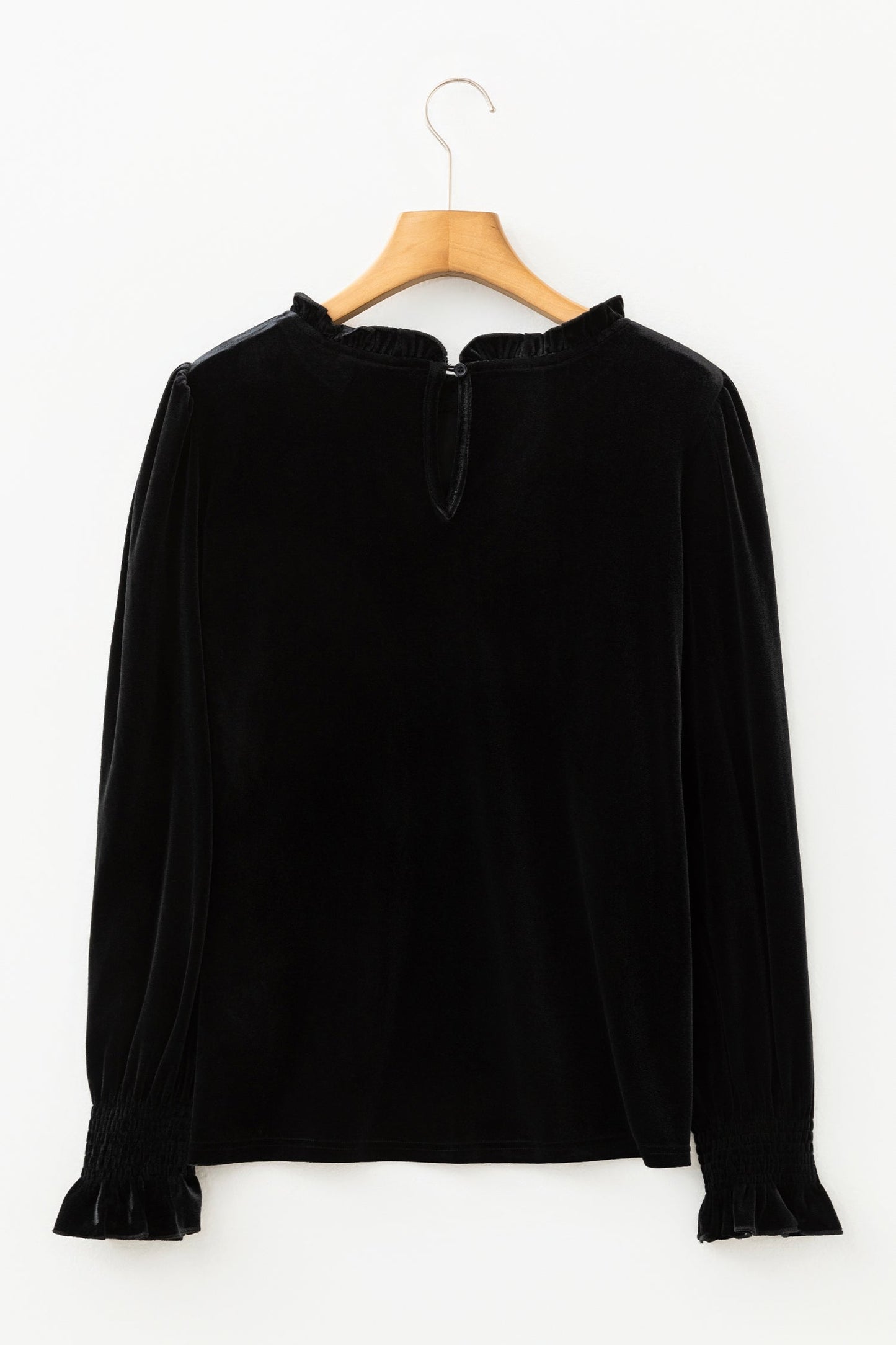 Frill Collar Smock Cuffs Puff Sleeve Blouse