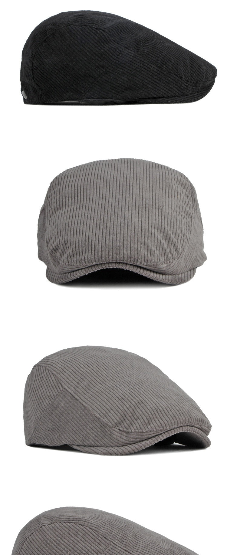 Corduroy British Retro Forward Beret Children