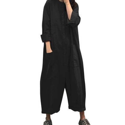 Plus Size Women's Jumpsuit With Multiple Pockets