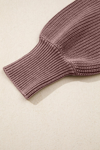 Mineral Wash Knit Button Polo Collar Sweater