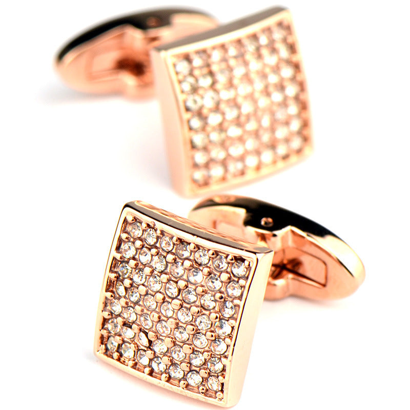 Full Diamond Rose Gold Cufflinks