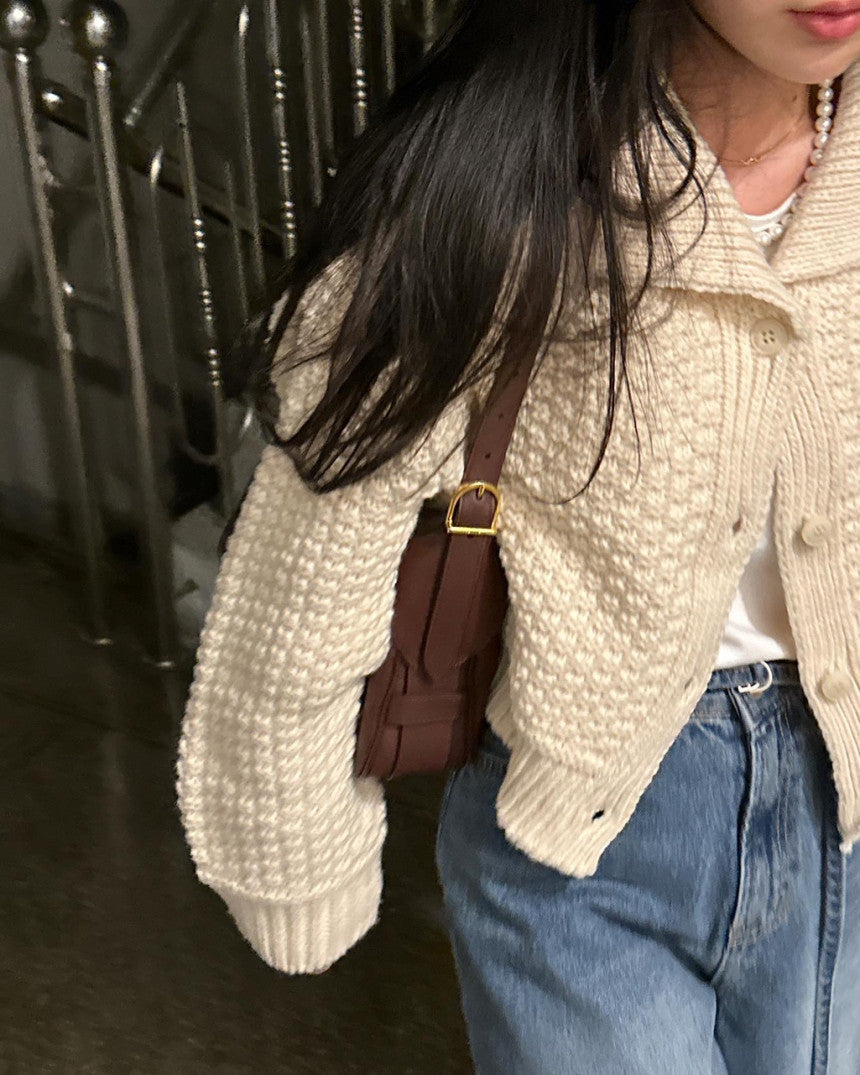 Retro Short Sweater Cardigan Women's Knitting Coat