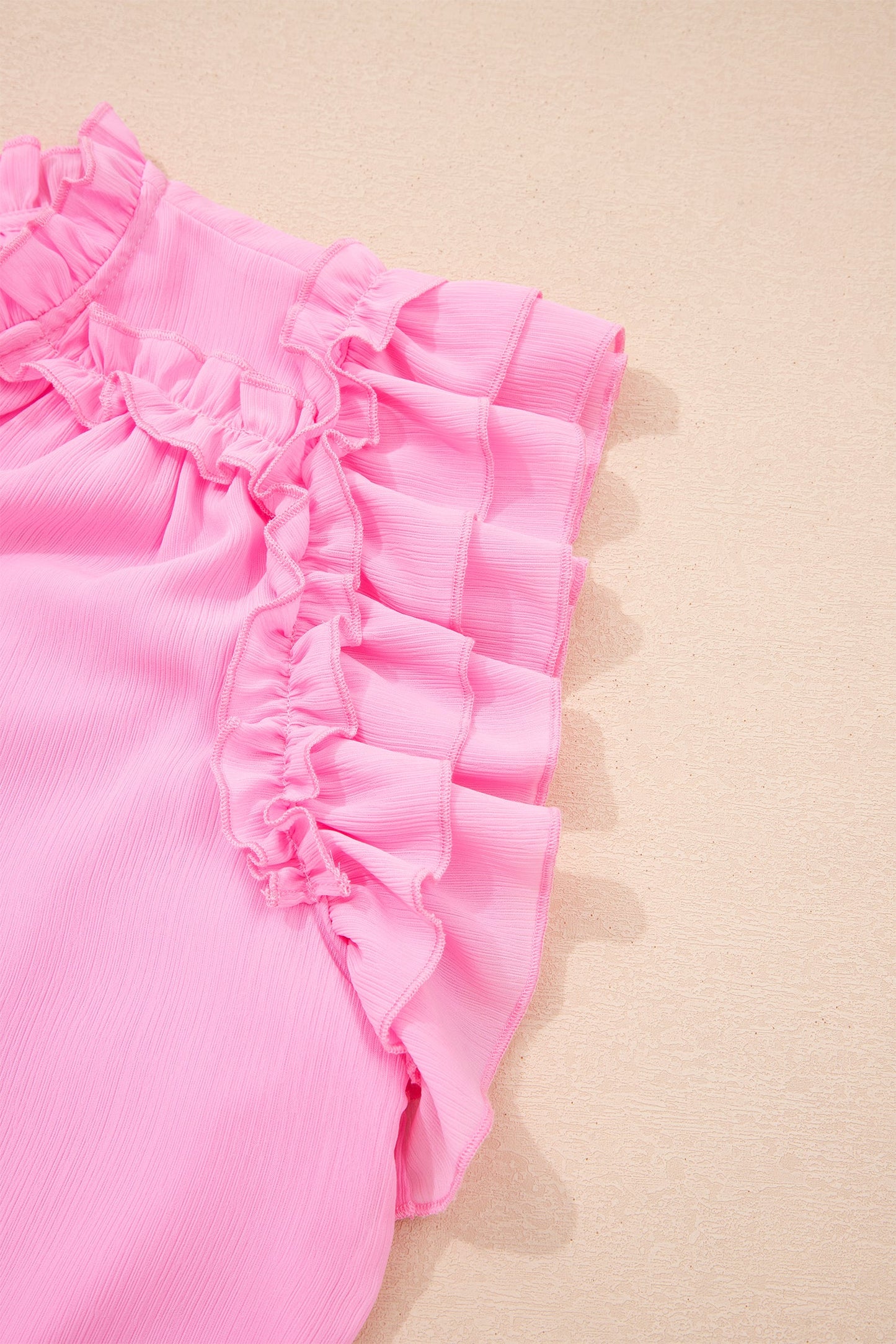 Plus Size Tassel Tie V-Neck Ruffle Blouse