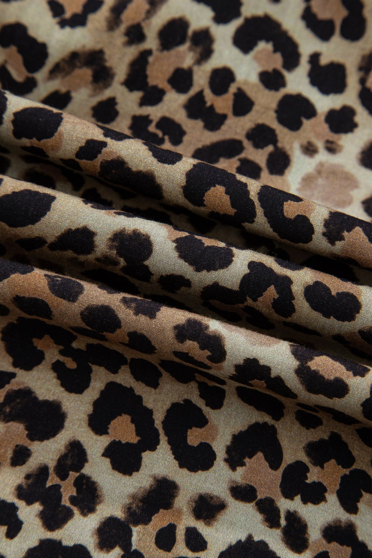 Leopard Contrast Stripe V-Neck Shirt