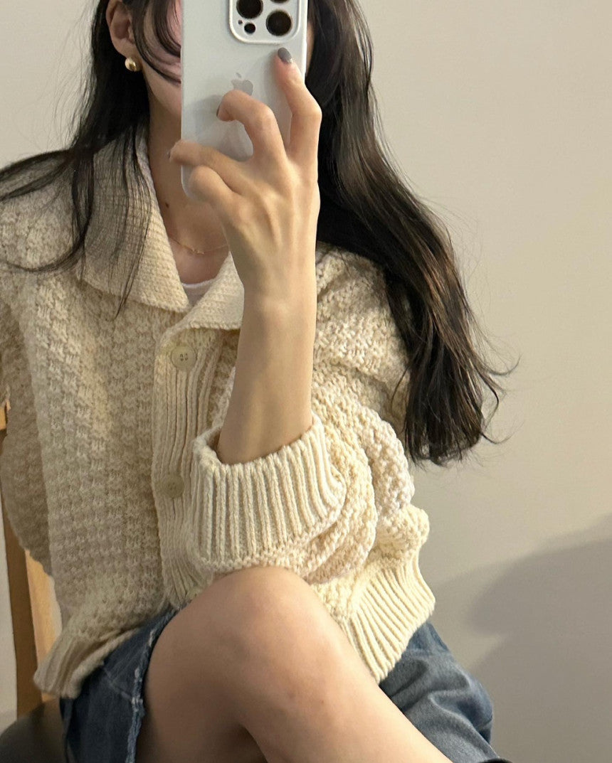 Retro Short Sweater Cardigan Women's Knitting Coat