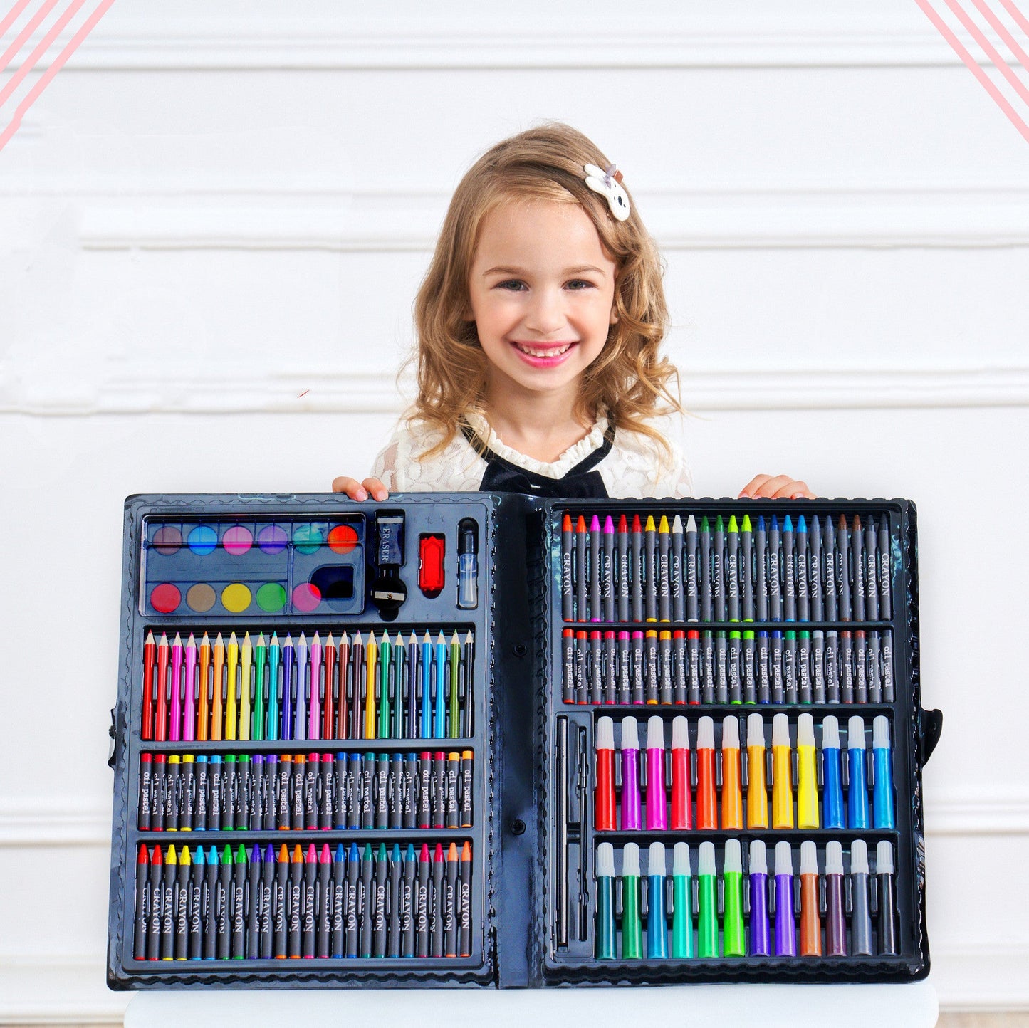 Complete Painting Set with Brushes, Oil Pastels, and Watercolor Pens