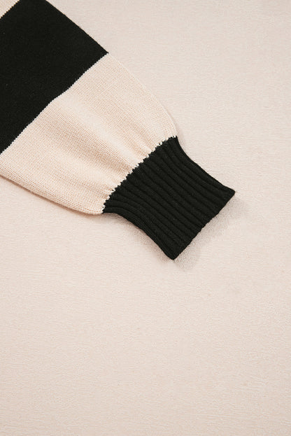 Stripe Knit Colorblock Sweater Mini Dress