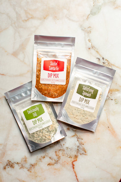 Delicious Dill, Sizzlin' Santa Fe & Spinach Dip Trio