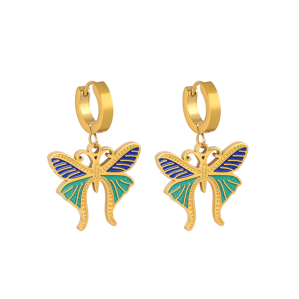 Colorful Butterfly Diamond Ear Hanging