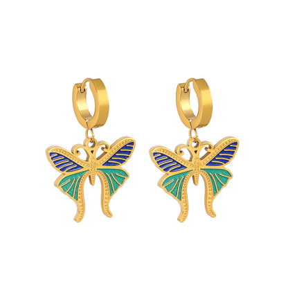 Colorful Butterfly Diamond Ear Hanging