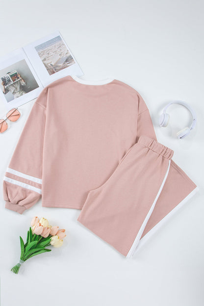 Varsity Stripe Pullover and Drawstring Pant Set