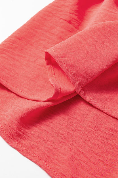 Contrast Ricrac Trim V-Neck Button Down Shirt