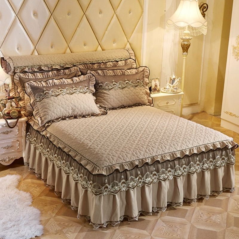 Lace Quilted Bed Skirt 1.8m Simmons Cover
