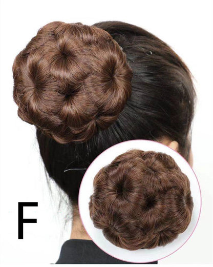 High Temp Silk Hair Bun Flower Ball Head Costume Plate