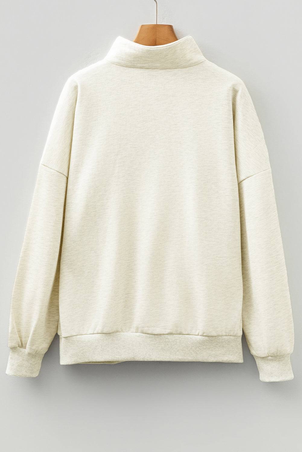 Stripe Contrast Collared Patchwork Sweatshirt