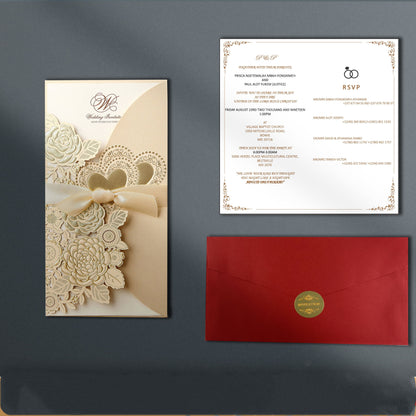 Chinese Style Ribbon Wedding Invitation