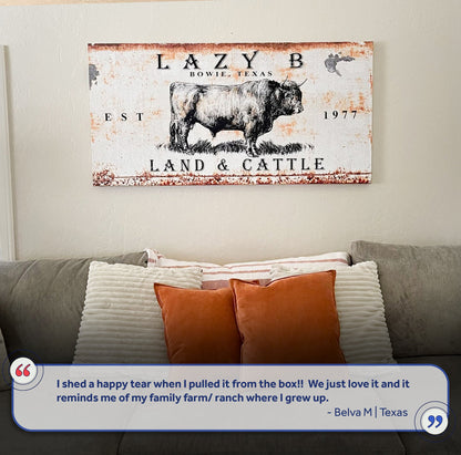 Land And Cattle Rustic Sign