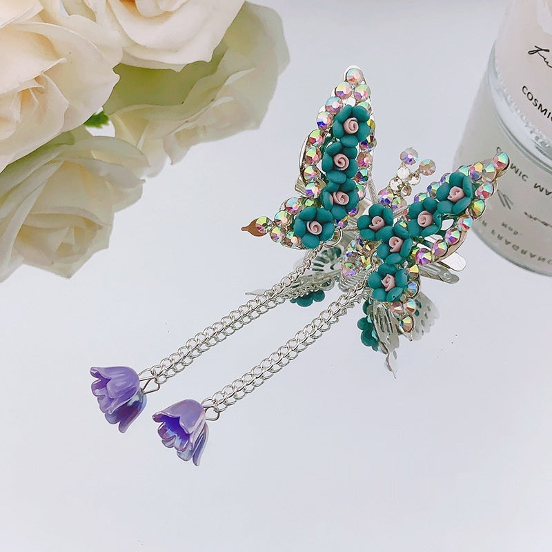 Children's Moving Butterfly Barrettes Super Fairy Side