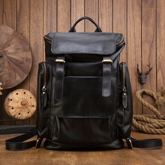 British Style Leather Men's Backpack