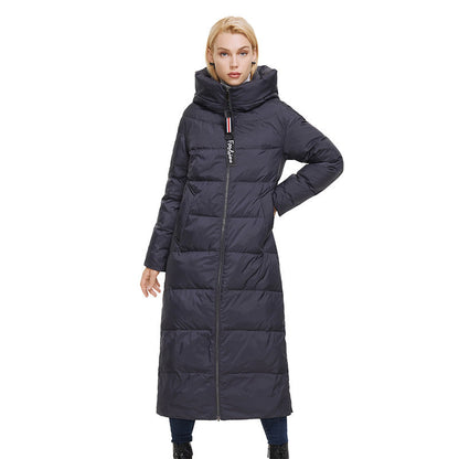 Extra Long Hooded Thermal Windproof Coat