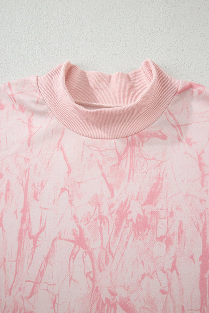 Camo Mock Neck Baggy Sweatshirt