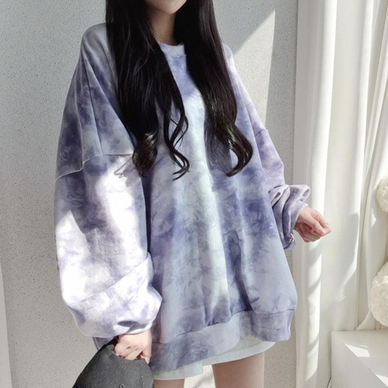 Korean Tie-Dyed Loose Cotton Sweater