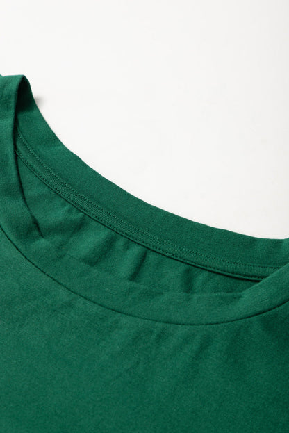 Plus Size Round Neck Roll Sleeve T-shirt