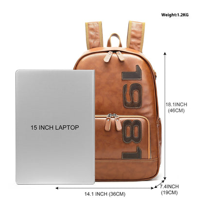 High-Sense Large Capacity Leather Travel Backpack