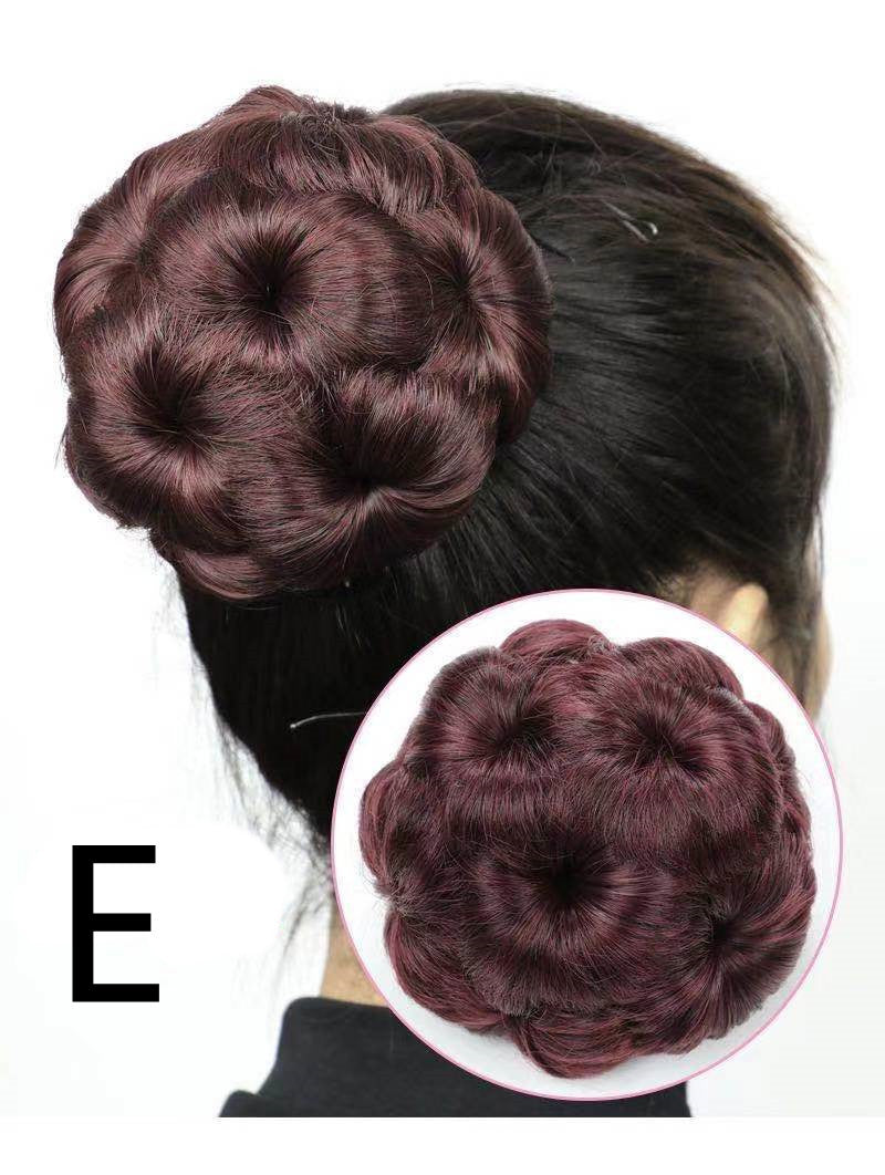 High Temp Silk Hair Bun Flower Ball Head Costume Plate