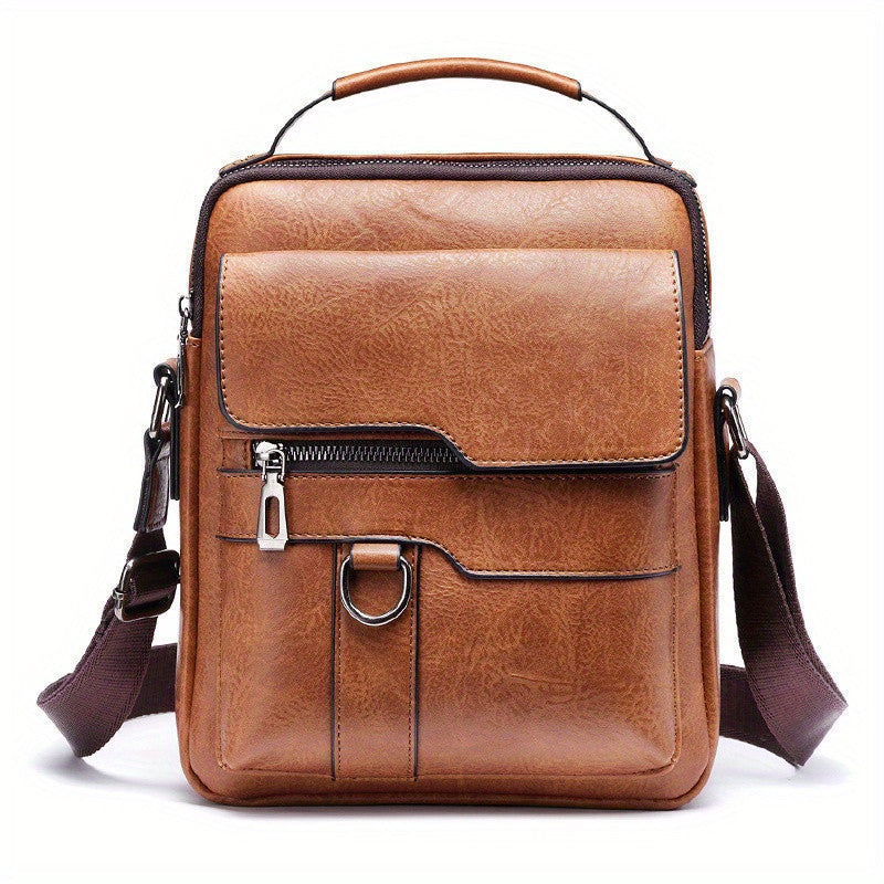 Men's New PU Leather Shoulder Crossbody Bag