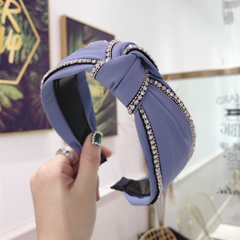 Fabric Diamond Knotted Toothed Headband