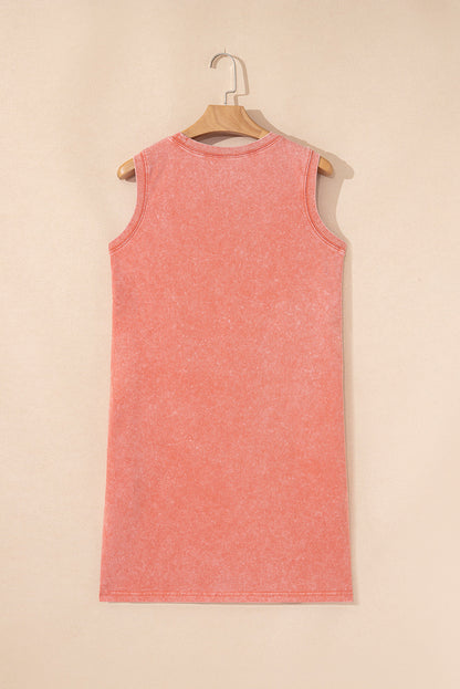 Mineral Wash Pocketed Tank Mini Dress