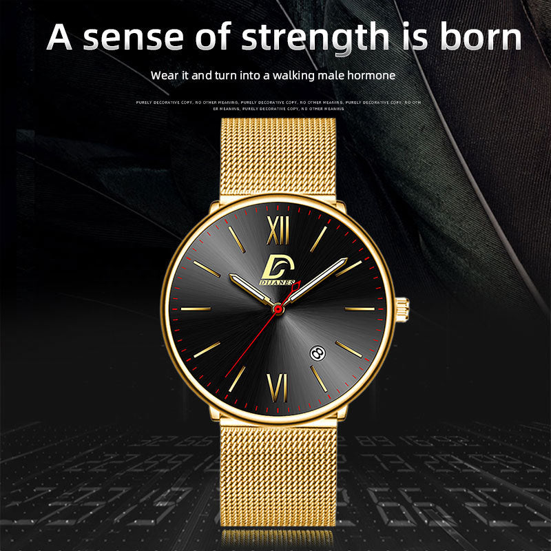 Men's Stainless Steel Calendar Watch