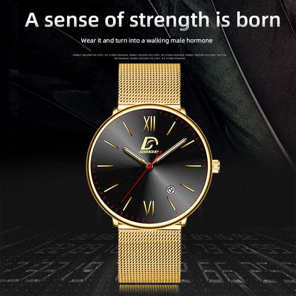 Men's Stainless Steel Calendar Watch