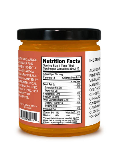 Mango Raisin Chutney, Certified Organic - 8.5 oz