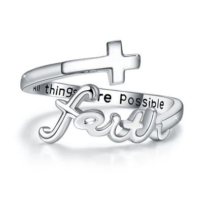 925 Sterling Silver Faith Cross Ring