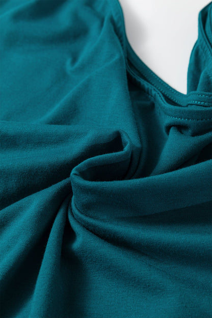 Plus Size Solid Asymmetric Neck Blouse