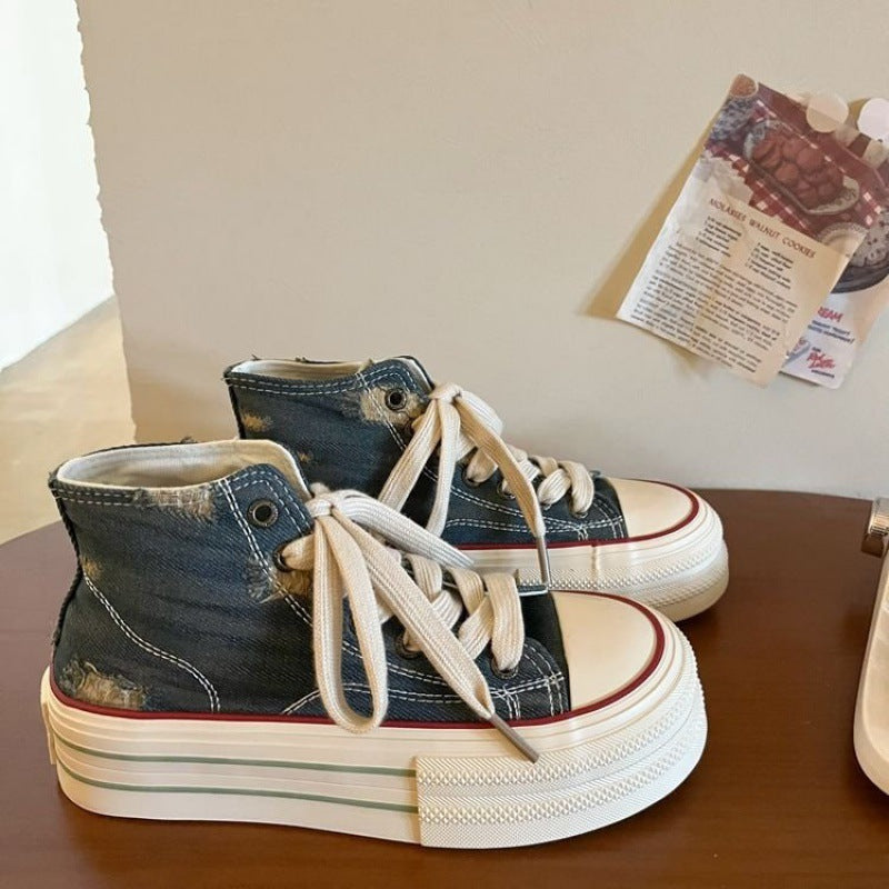 High-Top Lace-Up Casual Shoes