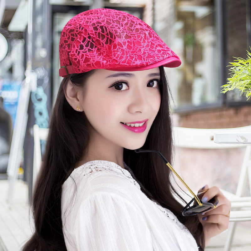 Lace Hard Gauze Beret Children's Casual Sun Hat