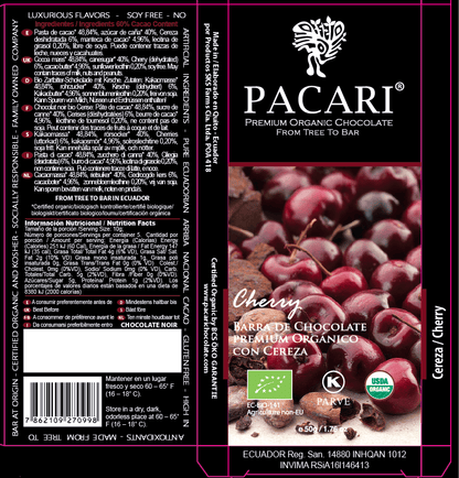 Cherry Organic Chocolate Bar