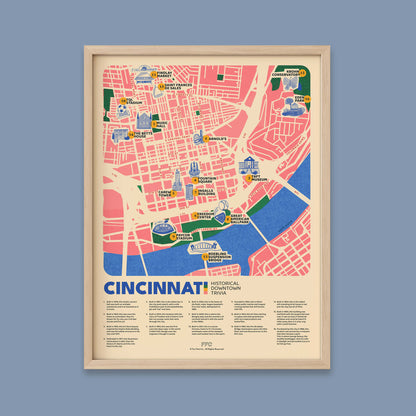 Cincinnati Fun Fact Trivia Map Print