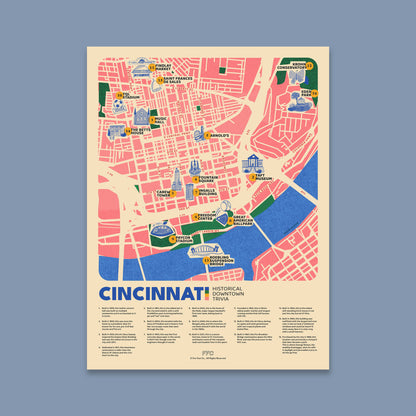 Cincinnati Fun Fact Trivia Map Print