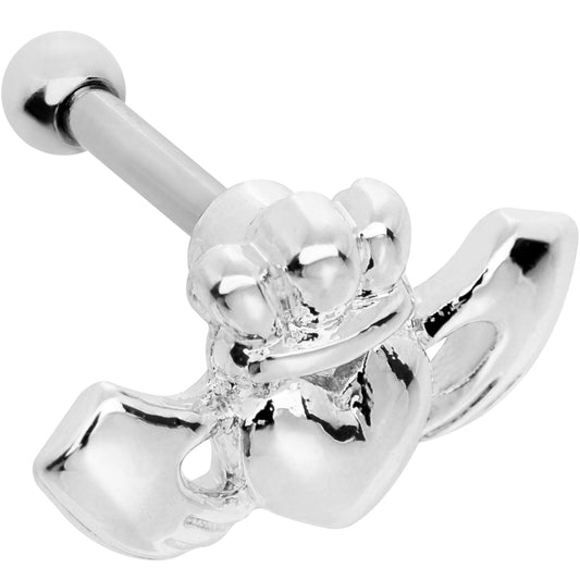 16G 1/4 Silver Tone Sacred Heart Tragus Cartilage Earring