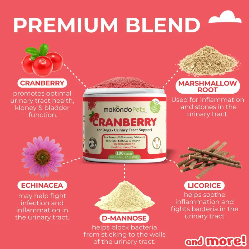 Cranberry for Dogs. Urinary Tract Support. 100 Scoops