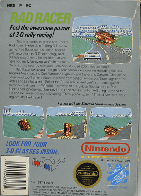 Rad Racer (Daytime Variant Box) (Nintendo NES)