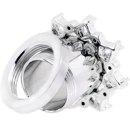 00G Clear Gem Flower Frame Screw Fit Tunnel Plug Set