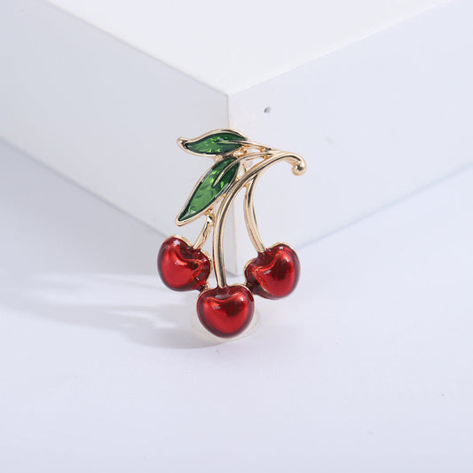 Red Dripping Cherry Clothing Brooch