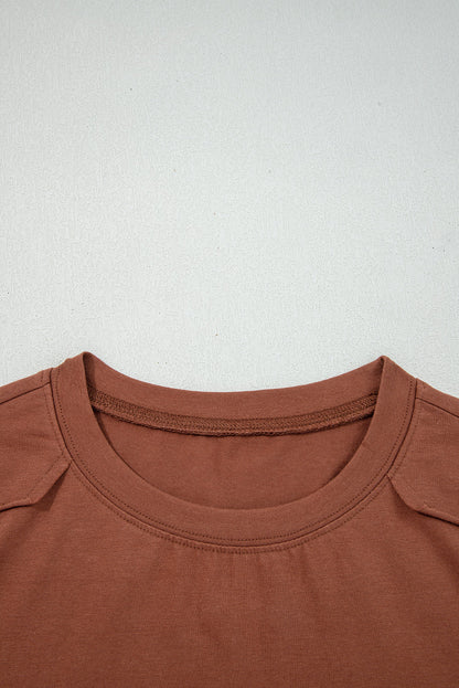 Solid Raw Seam Long Sleeve Top