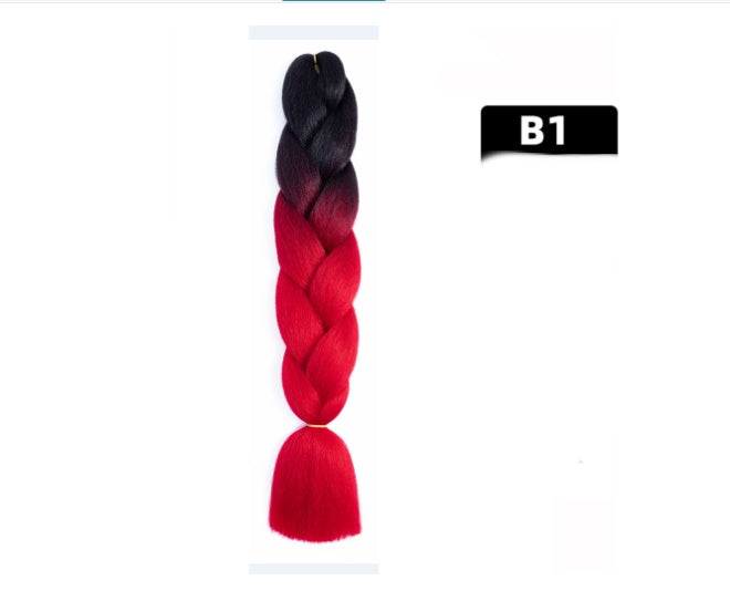 Gradient Color Big Braid African Chemical Fiber Wig