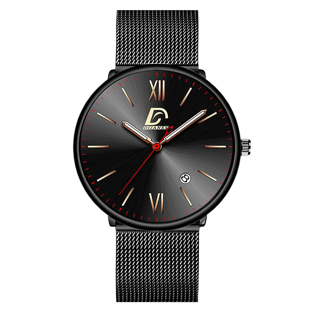 Men's Stainless Steel Calendar Watch